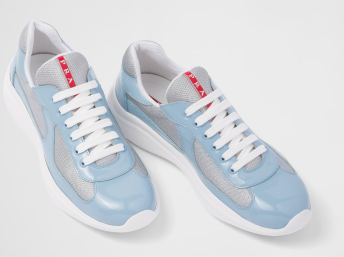 Patent leather and technical fabric Prada America’s Cup sneakers